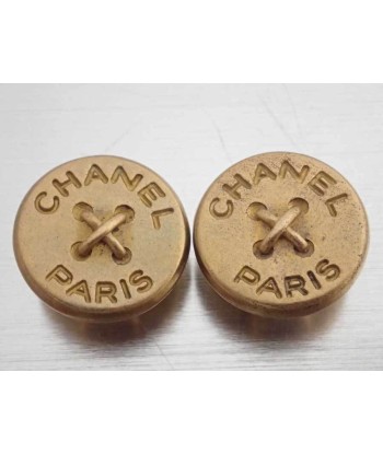 Chanel CHANEL Earrings Button Motif Gold Clip-on Ladies paiement sécurisé