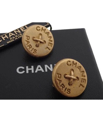 Chanel CHANEL Earrings Button Motif Gold Clip-on Ladies paiement sécurisé