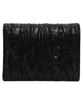 Miu Miu F-14286 Womens Leather Wallet (tri-fold) Black basket pas cher