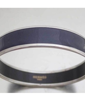 Hermes Bangle Emayle Curry Silver Navy Enamel Bracelet Breath Ladies est présent 