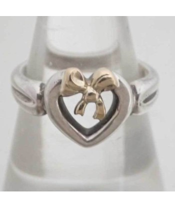 Tiffany & Co. Ring Heart Ribbon Silver Gold SV925 AU750 Approx. 12 Ladies pour bénéficier 