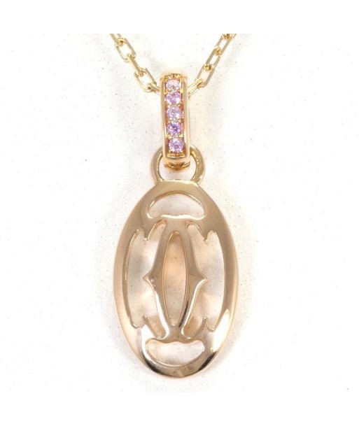 Cartier Double C K18PG Necklace Pink Sapphire Total Weight Approx. 4.3g 40cm Jewelry de la marque