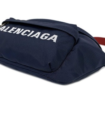 Balenciaga F-14284 NylonCanvas PouchSling Bag BlackNavyRed Color Les magasins à Paris