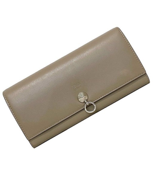 Fendi F-14280 Womens Leather Long Wallet (bi-fold) BeigeGray pour bénéficier 