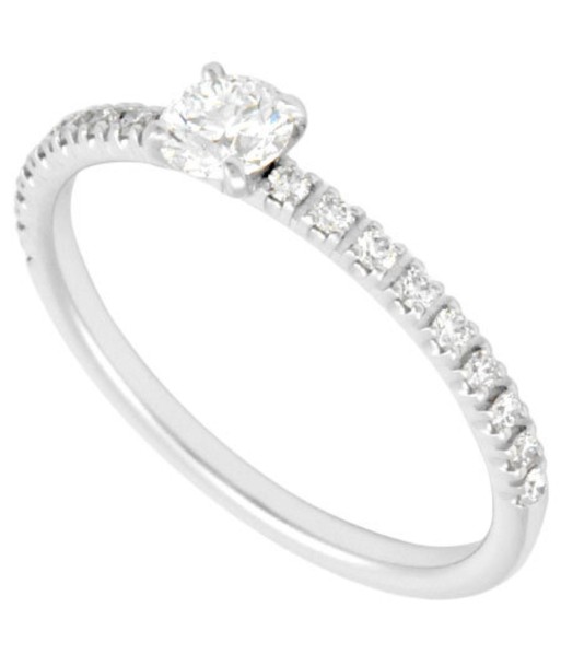 Cartier Diamond 0.18ct (D / VVS2 3EX) Etansel de Solitaire Half Eternity Ring Pt950  47 N4744200 rembourrage situé sous