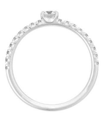 Cartier Diamond 0.18ct (D / VVS2 3EX) Etansel de Solitaire Half Eternity Ring Pt950  47 N4744200 rembourrage situé sous