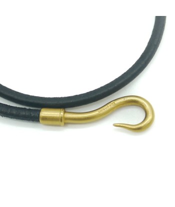 HERMES Jumbo Choker Leather Black Bracelet pour bénéficier 