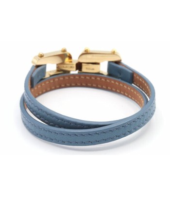 Fendi Bracelet 8AG407 Blue Gold Leather Metal Ladies Loop Double online