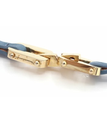 Fendi Bracelet 8AG407 Blue Gold Leather Metal Ladies Loop Double online