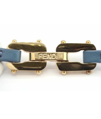 Fendi Bracelet 8AG407 Blue Gold Leather Metal Ladies Loop Double online