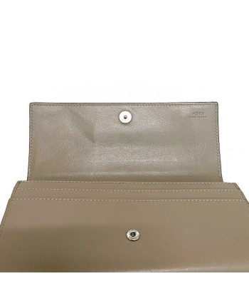 Fendi F-14280 Womens Leather Long Wallet (bi-fold) BeigeGray pour bénéficier 