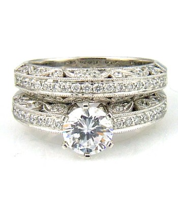 .54ct Antique Style Engagement Ring Set 18KT White Gold pas cher chine