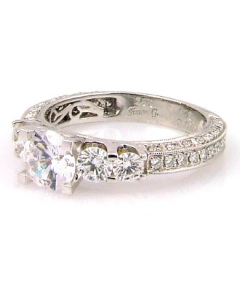 Diamond Semi Mount Engagement Ring 18KT White Gold d'Europe débarque