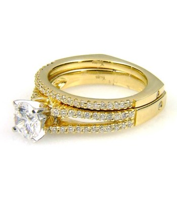 Diamond Semi Mount Engagement Ring 14KT Yellow Gold s'inspire de l'anatomie humaine