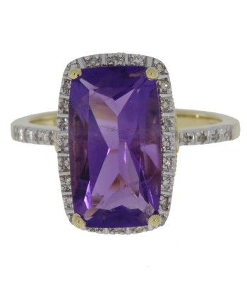 Natural 4.89ct Amethyst Diamond Ring 14KT Yellow Gold chez Cornerstreet bien 