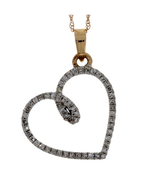 Genuine .19ct Diamond Heart Love Pendant 14KT Rose Gold pas cher