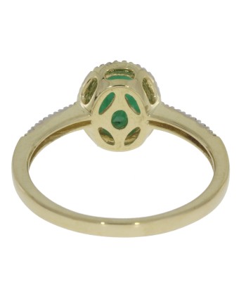 Natural .94ct Emerald Diamond Ring 14KT Yellow Gold Paris Déstockage Promo