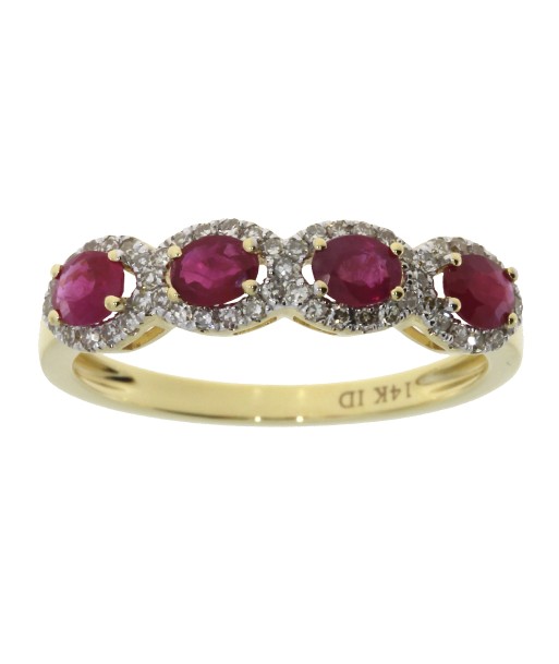 1.05ct Ruby Diamond Fashion band rings 14KT Yellow Gold Venez découvrir notre 