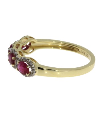 1.05ct Ruby Diamond Fashion band rings 14KT Yellow Gold Venez découvrir notre 