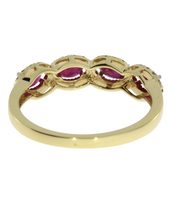 1.05ct Ruby Diamond Fashion band rings 14KT Yellow Gold Venez découvrir notre 