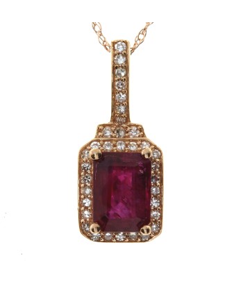 Natural 1.30ct Ruby Diamond Pendant 10KT Rose Gold chez Cornerstreet bien 