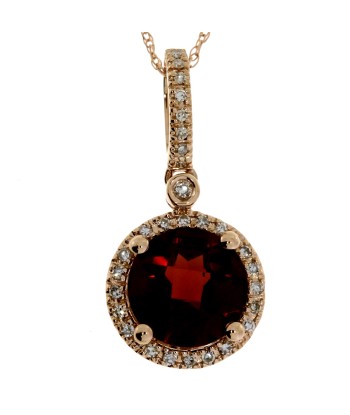 Genuine 2.61ct Garnet Diamond Pendant 14KT Rose Gold JUSQU'A -70%! 