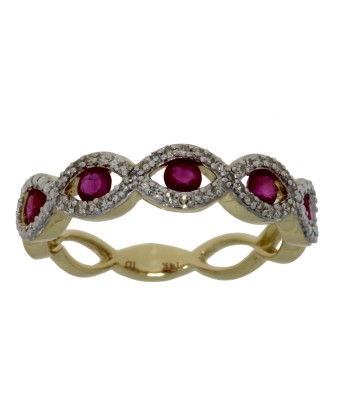 .60ct Ruby Diamond Wedding Band Ring 14KT Yellow Gold des créatures d'habitude