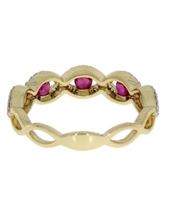 .60ct Ruby Diamond Wedding Band Ring 14KT Yellow Gold des créatures d'habitude