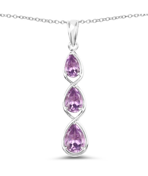 3.27 Carat Genuine Amethyst .925 Sterling Silver Pendant s'inspire de l'anatomie humaine