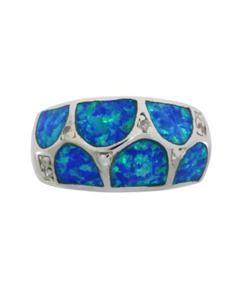 Genuine Created Opal Ring Sterling Silver de votre