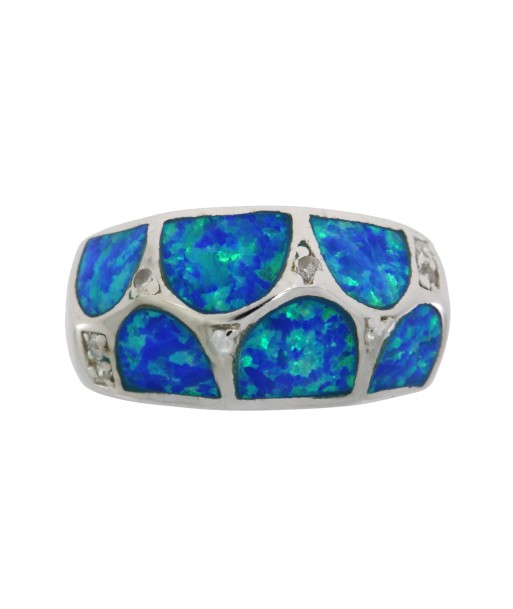 Genuine Created Opal Ring Sterling Silver de votre