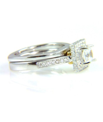 Genuine .88ct Engagement Ring Set 14KT 2 Tone Gold acheter en ligne