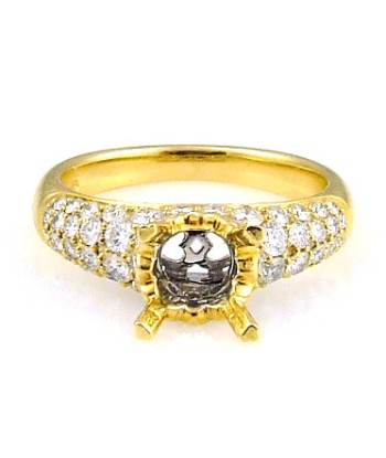 Diamond Semi Mount Engagement Ring 18KT Yellow Gold français