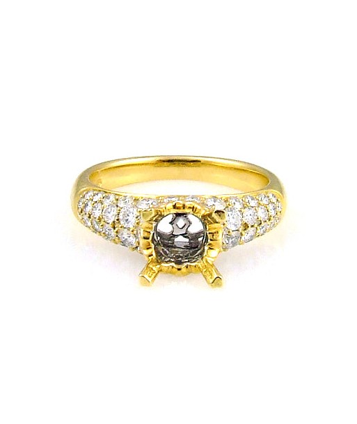 Diamond Semi Mount Engagement Ring 18KT Yellow Gold français