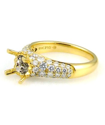 Diamond Semi Mount Engagement Ring 18KT Yellow Gold français