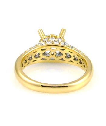 Diamond Semi Mount Engagement Ring 18KT Yellow Gold français