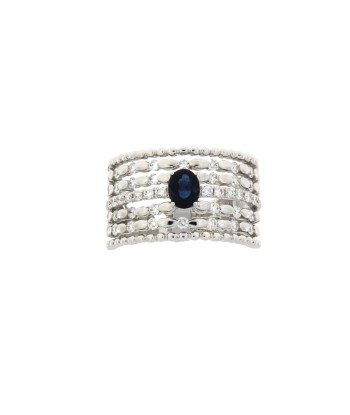 Natural 1.06ct Sapphire Diamond Ring 18KT White Gold en linge