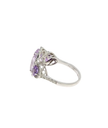 Genuine 2.43ct Amethyst Diamond Ring 14KT White Gold 2 - 3 jours ouvrés.