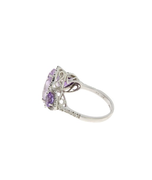 Genuine 2.43ct Amethyst Diamond Ring 14KT White Gold 2 - 3 jours ouvrés.