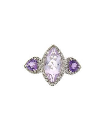 Genuine 2.43ct Amethyst Diamond Ring 14KT White Gold 2 - 3 jours ouvrés.