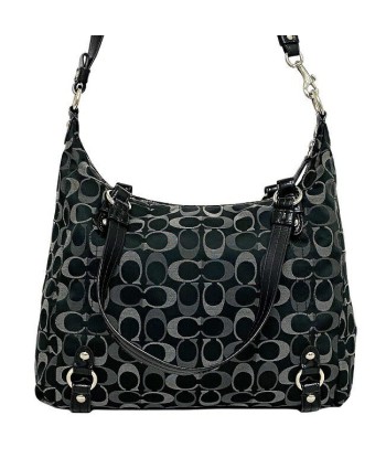 Coach Signature Ec-14193 Womens LeatherCanvas Shoulder BagTote Bag BlackGray commande en ligne