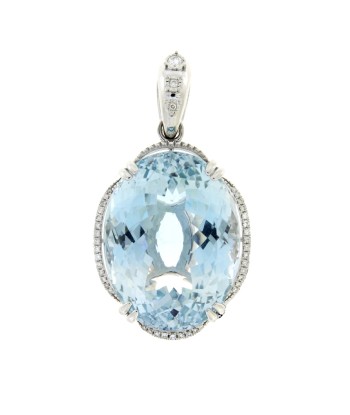 Blue Topaz Diamond Fashion Pendants 14KT White Gold Jusqu'à 80% De Réduction