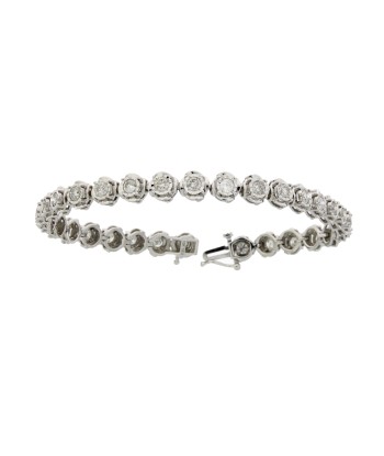 Genuine 3.00ct Diamond Tennis Bracelet 10KT White Gold Paris Déstockage Promo