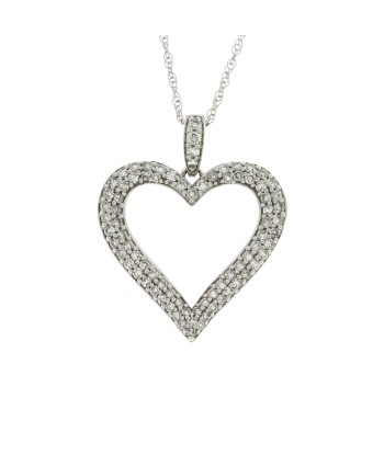 .50ct Diamond Heart Love Pendant 10KT White Gold de France