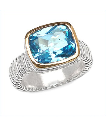 4.70 Carat Genuine Blue Topaz .925 Sterling Silver Ring le concept de la Pate a emporter 