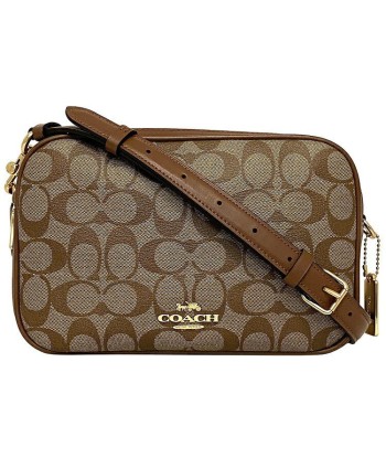 Coach Signature Ec-14171 Womens LeatherPVC Shoulder Bag BeigeBrownGold français