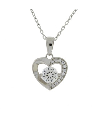 Cubic Zirconium Heart Love Pendant Sterling Silver Les magasins à Paris et en Île-de-France