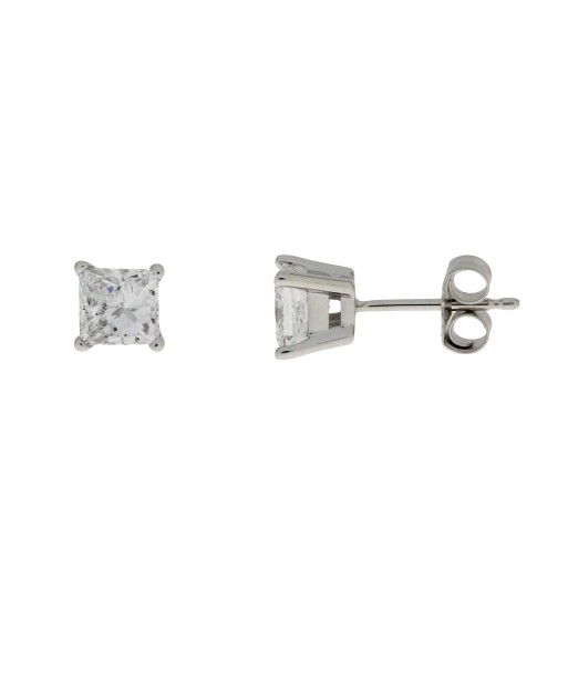 1.00ct Lab Grown Diamond Stud Earrings 14KT White Gold pas cheres