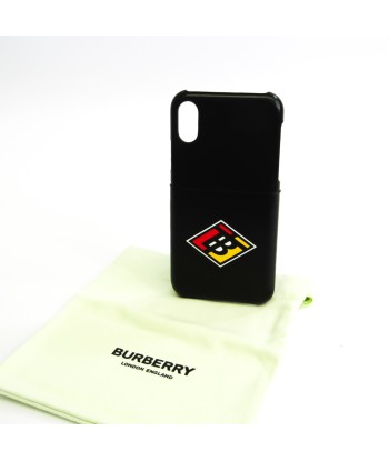 Burberry Leather Phone Bumper For IPhone X Black TB coin logo 8021771 de votre