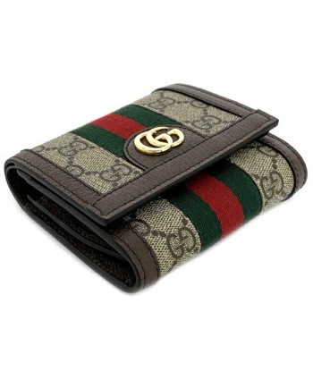 Gucci F-14275 CanvasLeather Wallet (bi-fold) BeigeBrownGoldGreenRed Color 50-70% off 